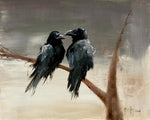 Load image into Gallery viewer, Billy Bishop "Winter Crows" Acrylic on Canvas, 20" X 16"

