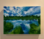 Load image into Gallery viewer, Shaina Mae Yumol "Bog's Eyes" Painting, 18" x 24"
