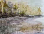 Load image into Gallery viewer, Tammy Bozer "Along the Lake Plain" Watercolor on Terraskin, 11" x 14"
