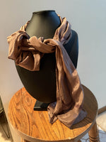 Load image into Gallery viewer, Gail Weber "Browns of Fall" Silk Dyed Scarf, 57" x 10"
