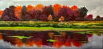 Load image into Gallery viewer, Christine Connolley "Vernal Pool in Autumn" Mixed Media, 10" X 20"
